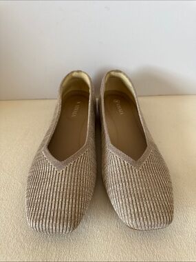 Women's Knit Slip-On Flats in Beige - Comfortable Everyday Loafers